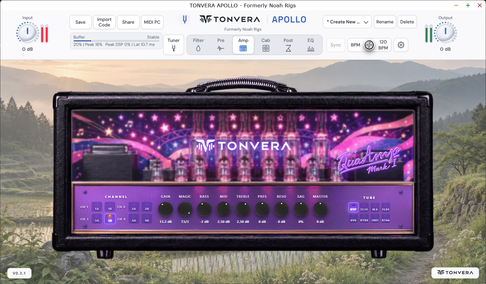 TONVERA APOLLO amp controls
