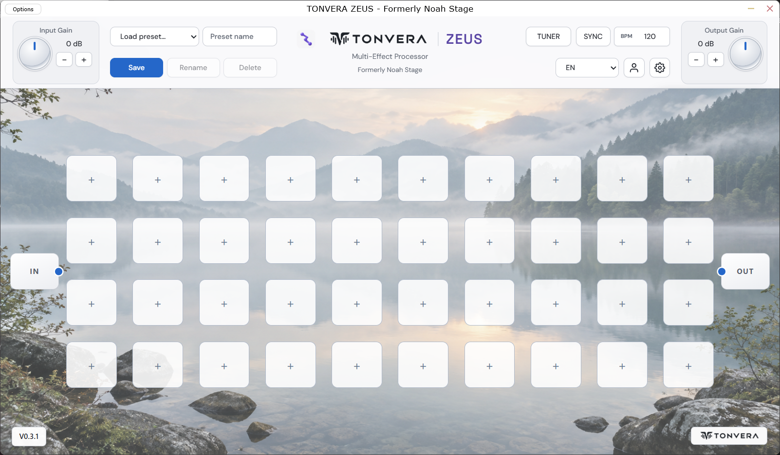 TONVERA ZEUS empty visual routing canvas